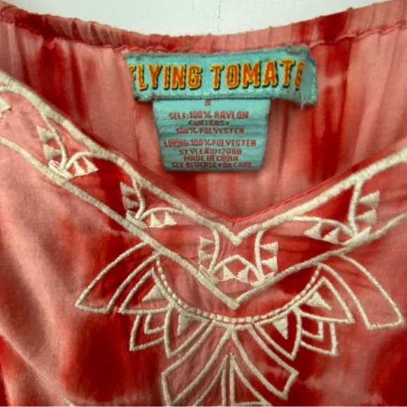 Flying Tomato Coral Tie Dye Women’s Boho Embroidered Maxi Dress SZ S - Picture 14 of 15